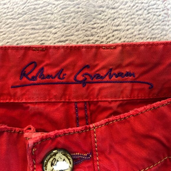 Robert Graham Mens Pants 40x35 Red Slim Fit Jeano Style Cotton Casual Trousers - Picture 7 of 16